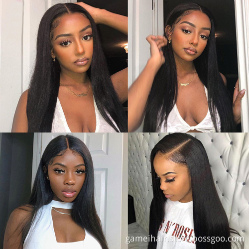 Wholesale 4x4 Lace Frontal Closure wig Virgin Brazilian Cutical Aligned Human Hair Cheap Full HD lace Front Wig For Black Women